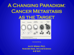 A Changing Paradigm: Cancer Metastasis as the Target