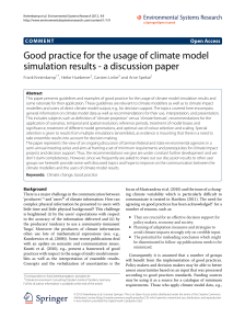Good practice for the usage of climate model simulation results