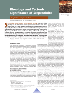 Rheology and Tectonic Significance of Serpentinite