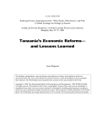 Tanzania`s Economic Reforms— and Lessons Learned
