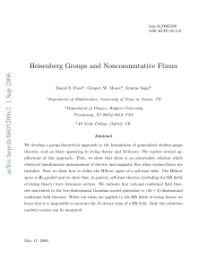 Heisenberg Groups and Noncommutative Fluxes