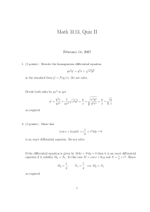 Math 3113, Quiz II