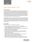 World History Before 1815 - Digital Learning Department