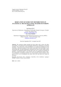 derivation of some new distributions in statistical mechanics using