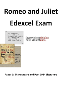 Paper 1: Shakespeare and Post 1914 Literature