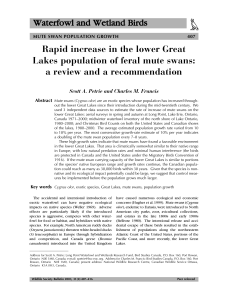 Waterfowl and Wetland Birds Rapid increase in the lower Great