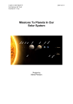 Missions To Planets In Our