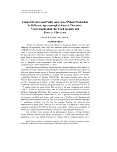 Competitiveness and Policy Analysis of Potato Production in