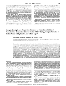 Hydrogen Bonding in Low-Temperature Matrices: 1. Proton Donor