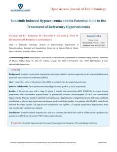 Sunitinib Induced Hypocalcemia and its