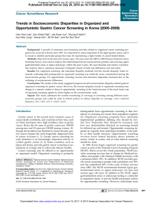 Opportunistic Gastric Cancer Screening in Korea (2005