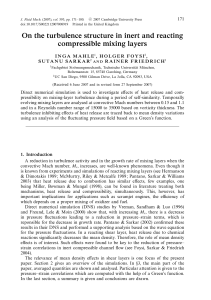 On the turbulence structure in inert and reacting