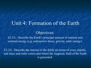 Unit 4: Formation of the Earth