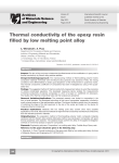 Thermal conductivity of the epoxy resin filled by low melting point alloy