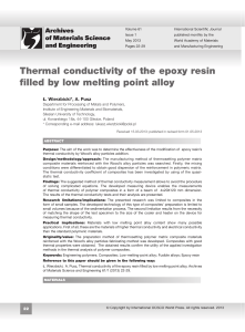 Thermal conductivity of the epoxy resin filled by low melting point alloy