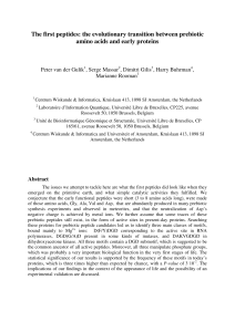 The first peptides: the evolutionary transition