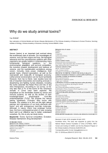 Why do we study animal toxins?