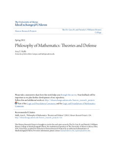 Philosophy of Mathematics: Theories and Defense
