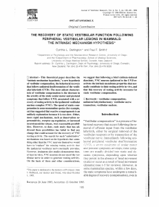 - Journal of Vestibular Research