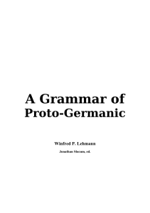 A Grammar of Proto-Germanic
