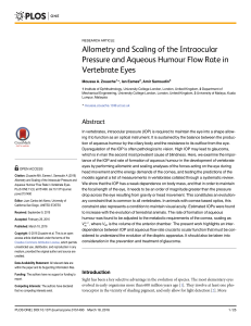Allometry and Scaling of the Intraocular Pressure and