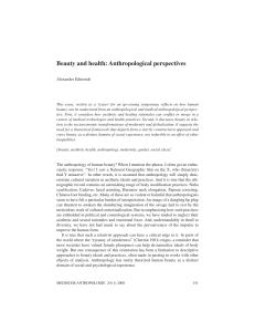 Beauty and health: Anthropological perspectives