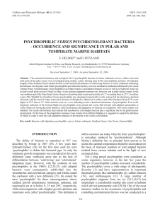 PSYCHROPHILIC VERSUS PSYCHROTOLERANT BACTERIA œ