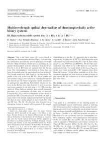 Multiwavelength optical observations of chromospherically active