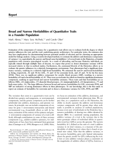 Report Broad and Narrow Heritabilities of Quantitative Traits in a