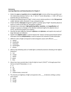 Astronomy Learning Objectives and Study Questions for Chapter 3 1