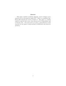 Abstract This paper considers osculating algebraic curves of degree