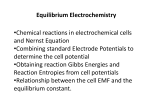 Equilibrium Electrochemistry •Chemical reactions in