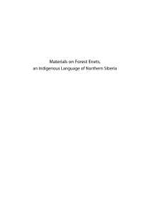 Materials on Forest Enets, an Indigenous Language of Northern