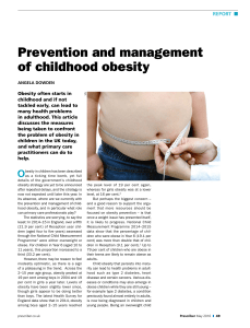 Prevention and management of childhood obesity