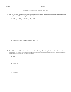 heats of reaction