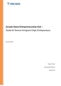 Arcada Oasis Entrepreneurship Hub – Guide for Novice