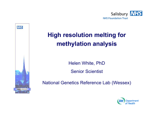 High resolution melting for methylation analysis