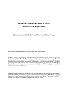 Commodity Market Reform in Africa: Some