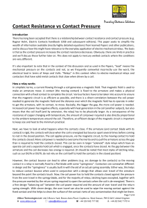 Contact Resistance vs Contact Pressure