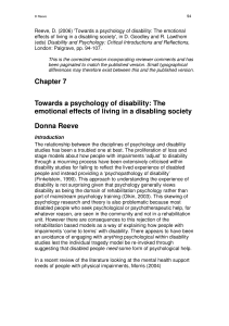 Chapter 7 Towards a psychology of disability: The