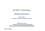 AS 4022: Cosmology - ASTRONOMY GROUP – University of St