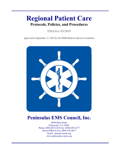 2015 Peninsulas EMS Council Protocols, Policies and