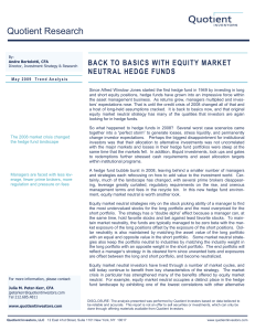 Basics with Equity Market Neutral