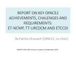 REPORT ON KEY OPACE2 ACHIEVEMENTS, CHALENGES AND