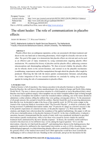 The silent healer: the role of communication in placebo effects.