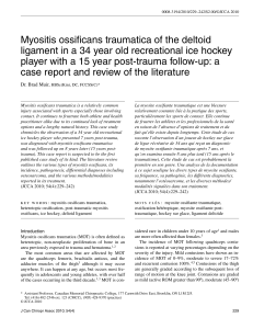 Myositis ossificans traumatica of the deltoid ligament in a 34 year old