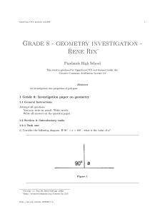 Grade 8 - geometry investigation - Rene Rix
