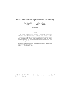 Social construction of preferences: Advertising!