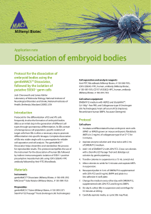 Dissociation of embryoid bodies