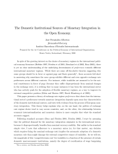 The Domestic Institutional Sources of Monetary Integration in the